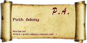 Poth Adony névjegykártya